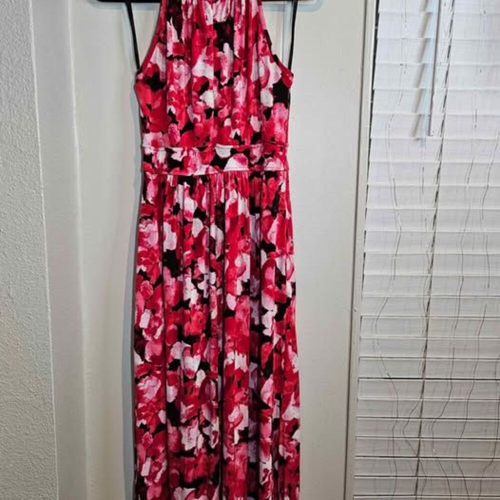 Calvin Klein Red Floral Boho Maxi Dress